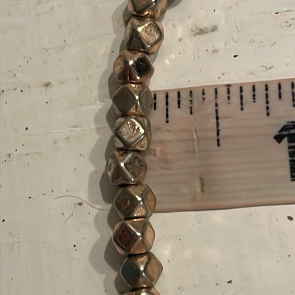 8” gold plated mixed metal stackable stretch beaded bracelet w/45 beads - Picture 9 of 10